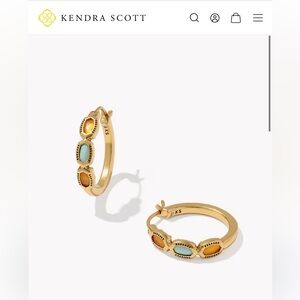 Kendra Scott. Mini Elisa Vintage Gold Hoop Earrings. NEW